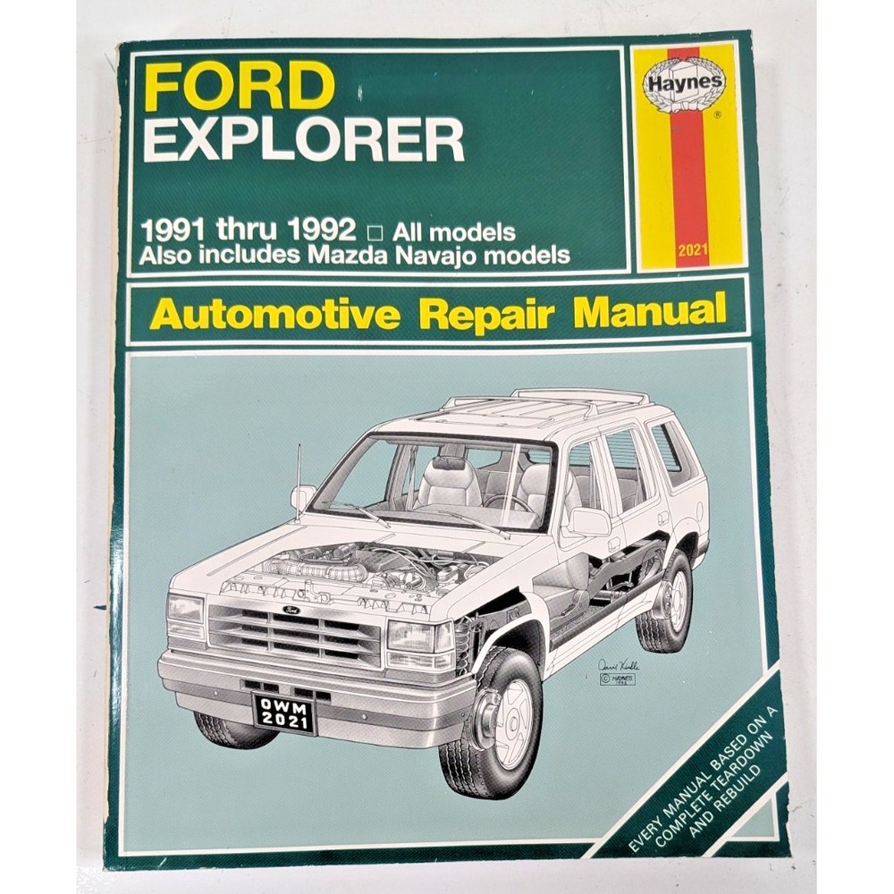 Haynes Ford Explorer Mazda Navajo 1991-1992 Repair Manual 2021 All Models